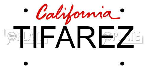 TIFAREZ California License Plate