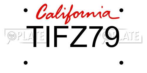 TIFZ79 California License Plate