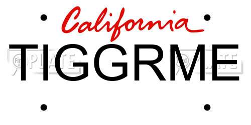 TIGGRME California License Plate