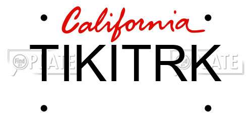 TIKITRK California License Plate