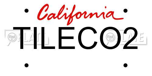 TILECO2 California License Plate