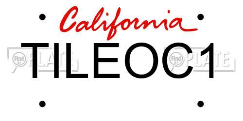 TILEOC1 California License Plate