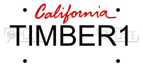 TIMBER1 California License Plate
