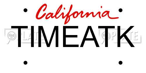 TIMEATK California License Plate