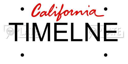 TIMELNE California License Plate