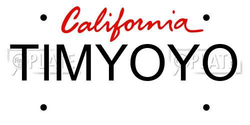 TIMYOYO California License Plate
