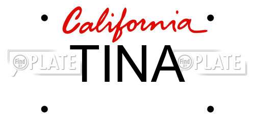 TINA California License Plate