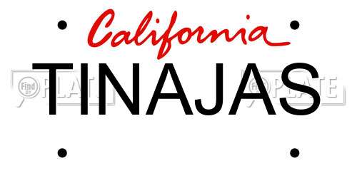 TINAJAS California License Plate