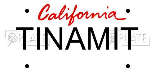 TINAMIT California License Plate