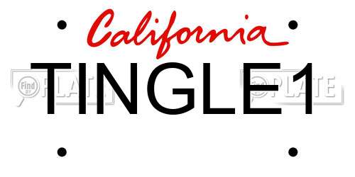 TINGLE1 California License Plate