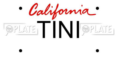 TINI California License Plate