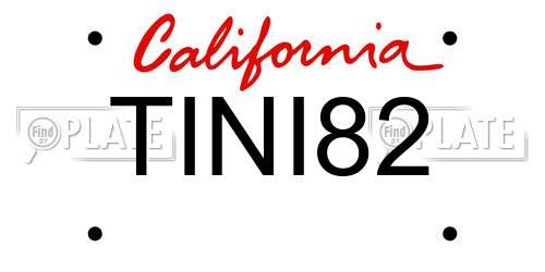 TINI82 California License Plate