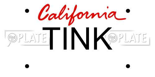 TINK California License Plate