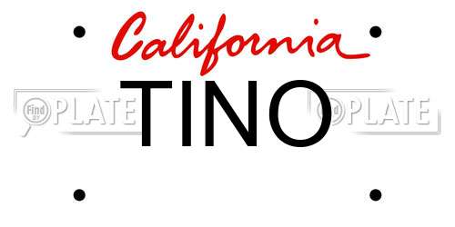 TINO California License Plate