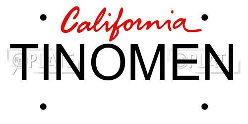 TINOMEN California License Plate