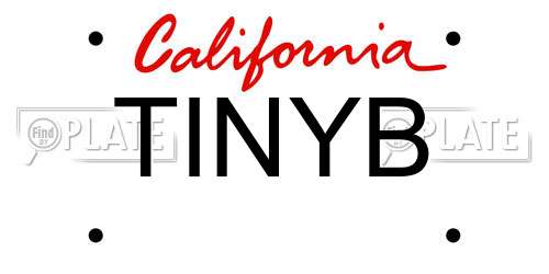 TINYB California License Plate
