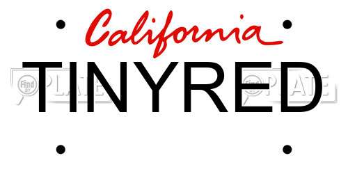 TINYRED California License Plate