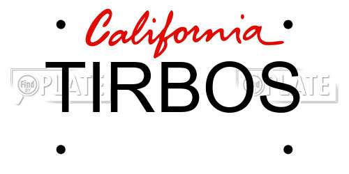 TIRBOS California License Plate