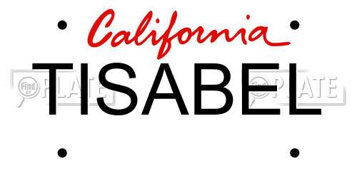 TISABEL California License Plate