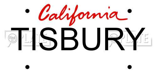 TISBURY California License Plate