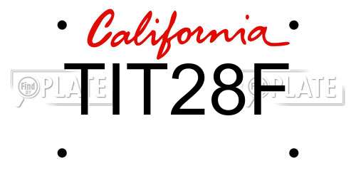 TIT28F California License Plate