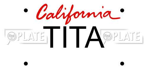 TITA California License Plate