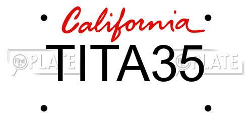 TITA35 California License Plate