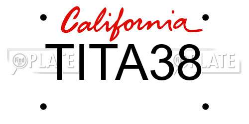 TITA38 California License Plate