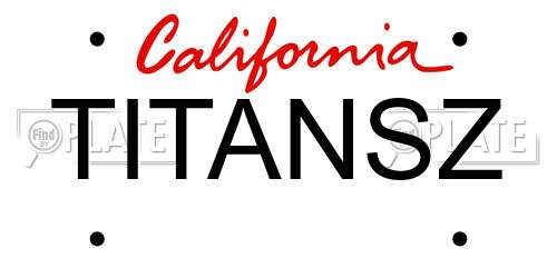 TITANSZ California License Plate