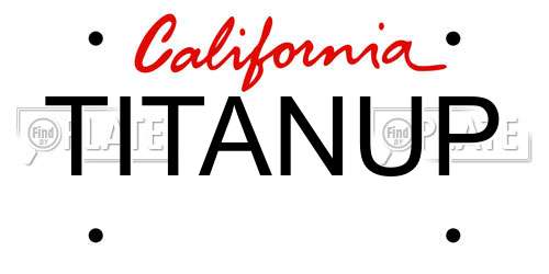 TITANUP California License Plate