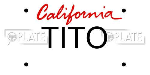 TITO California License Plate