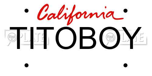 TITOBOY California License Plate