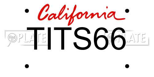TITS66 California License Plate