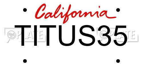 TITUS35 California License Plate