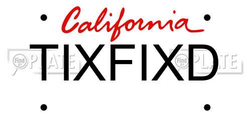 TIXFIXD California License Plate