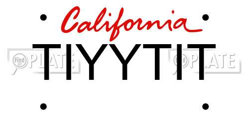 TIYYTIT California License Plate