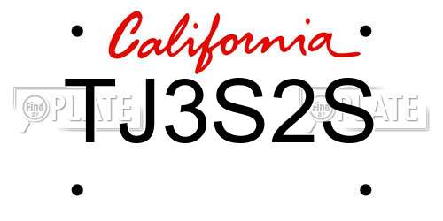 TJ3S2S California License Plate