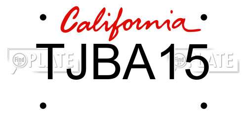 TJBA15 California License Plate