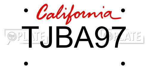 TJBA97 California License Plate