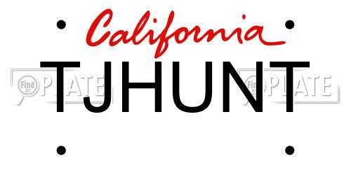 TJHUNT California License Plate