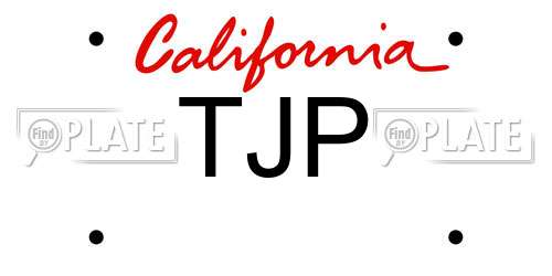TJP California License Plate