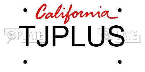 TJPLUS California License Plate
