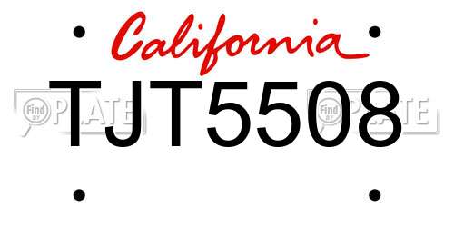 TJT5508 California License Plate