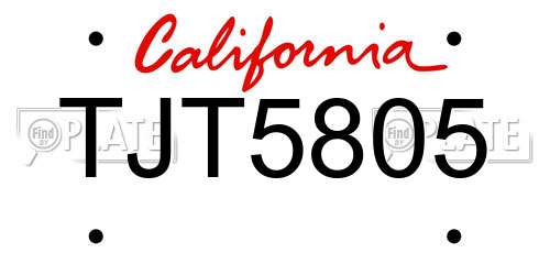 TJT5805 California License Plate