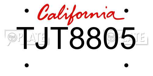 TJT8805 California License Plate