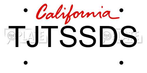 TJTSSDS California License Plate