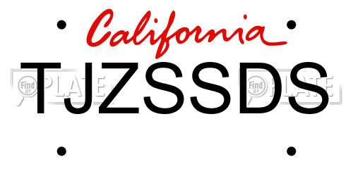 TJZSSDS California License Plate