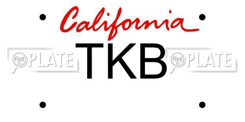 TKB California License Plate