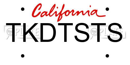 TKDTSTS California License Plate