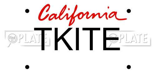 TKITE California License Plate